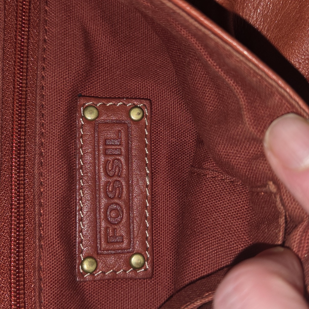 Fossil Brown Leather Crossbody Bag GUC - Picture 2 of 12